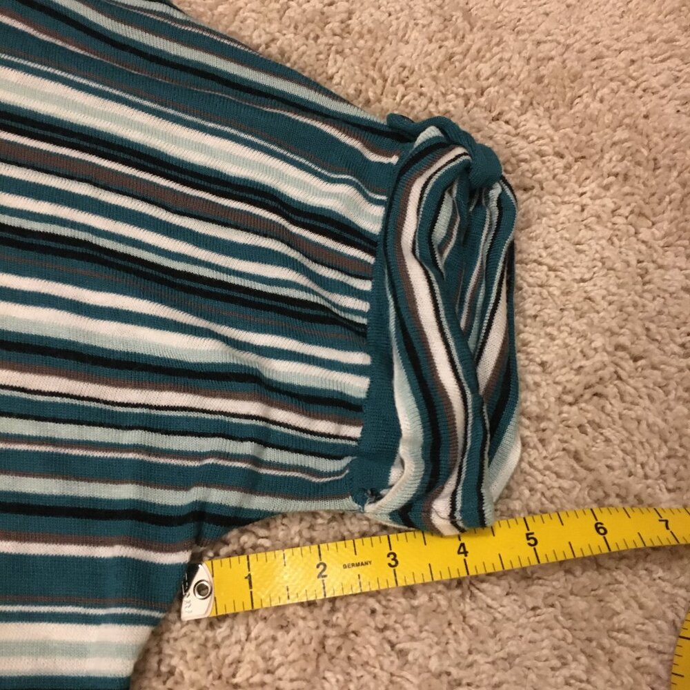 NWT Ricki's Retro Striped V-Neck Rolled Cuff Rayon Sweater - Picture 16 of 16